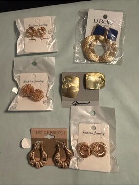 Fashion Jewelry & other brands-  Tone Mixed Women's Earring Set - Gold